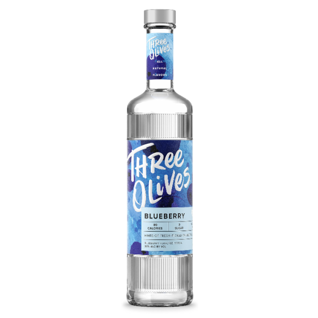 THREE OLIVES Blueberry Flavored Vodka