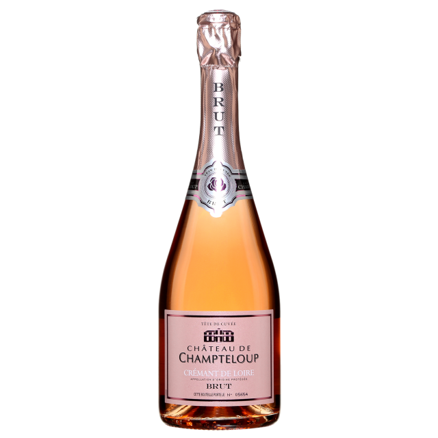 Ch&acirc;teau de Champteloup T&ecirc;te de Cuv&eacute;e Brut Cr&eacute;mant de Loire Ros&eacute; Wine