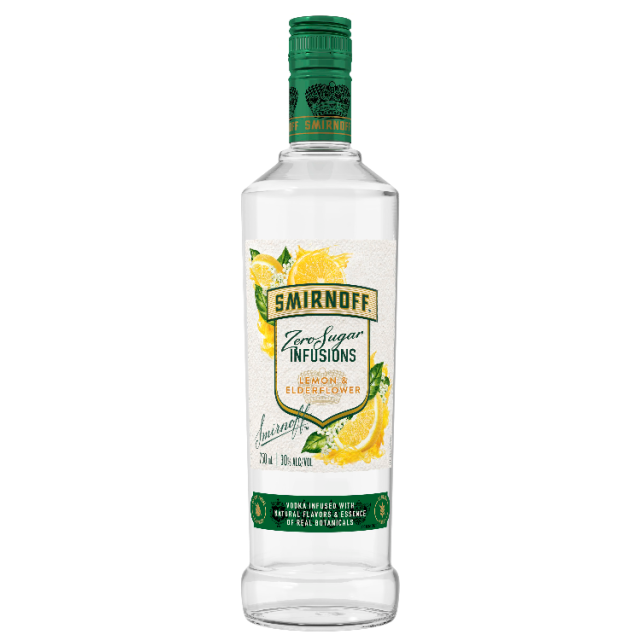 Smirnoff Zero Sugar Infusions Lemon & Elderflower Vodka